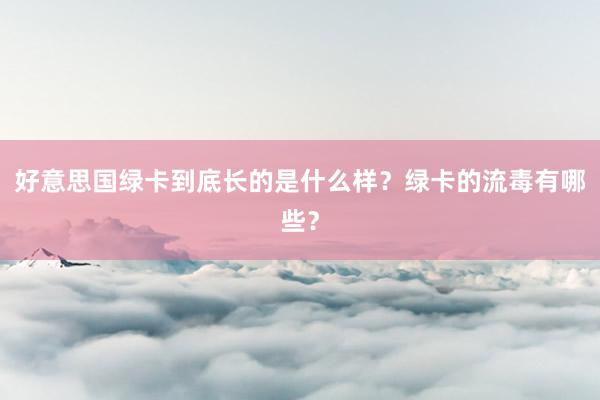 好意思国绿卡到底长的是什么样？绿卡的流毒有哪些？
